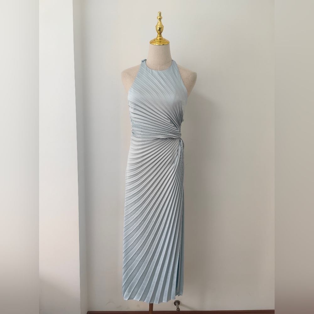 A.L.C. Reagan Satin Pleated Midi Dress